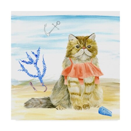 Trademark Fine Art Melissa Wang 'Summer Purr Party I' Canvas Art, 18x18 WAG08089-C1818GG